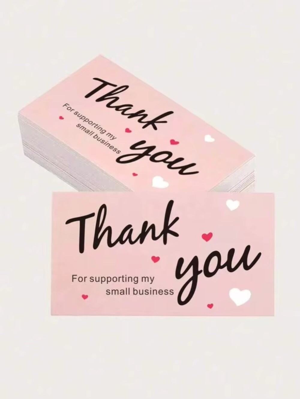 25 Pink Thank You Card For Supporting My Small Business